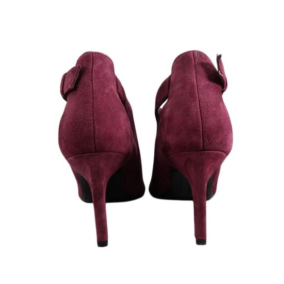 Calvin Klein Shoes Womens 9 Pump Booties Pointed Toe Suede Career Fashion Purple - Picture 7 of 16